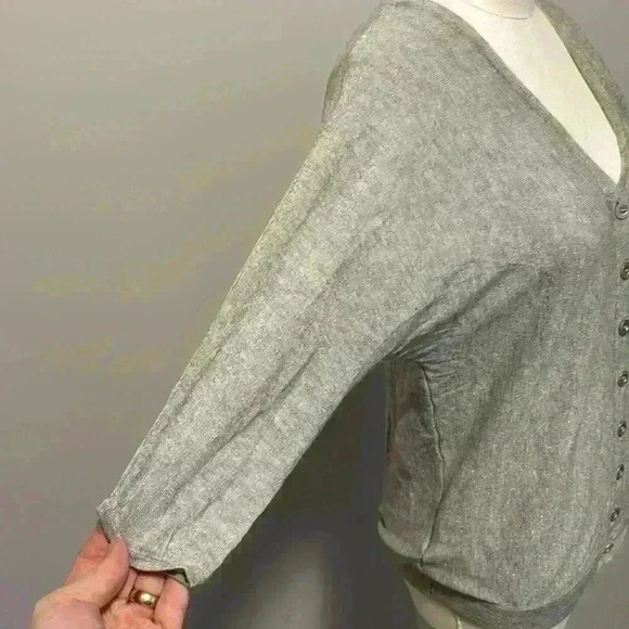 Banjo & Matilda Silk and Cashmere blend V Neck button up Cardigan - Picture 5 of 9